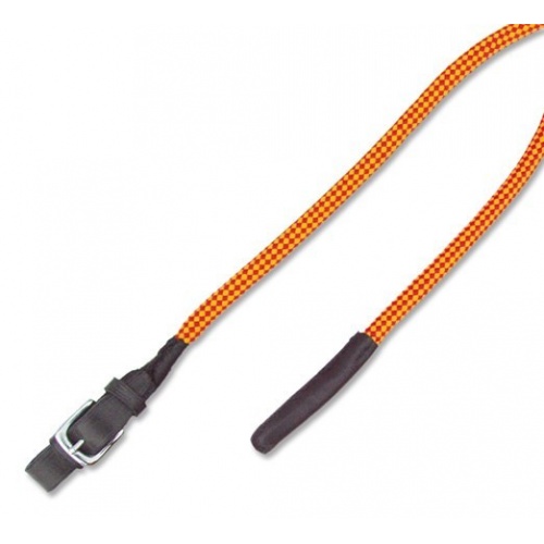 Hochwertiger, rundgeflochtener Präsentations- Führstrick mit Lederende. Befestigung Karabiner & Schnalle Farbe: rot/gelb Hochwertiger, rundgeflochtener Präsentations- Führstrick mit Lederende. Befestigung Karabiner & Schnalle Farbe: rot/gelb