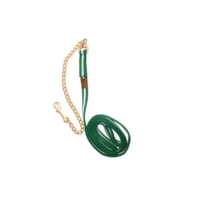 Spanische Longe aus Cushionweb, mit Kette und robustem Karabiner gold, Länge: 6m, Farbe: rot/gelb , freigestellt