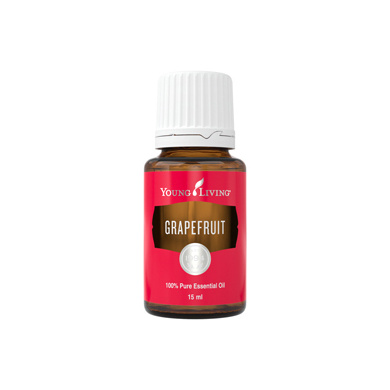 Ätherisches Öl Grapefruit von Young Living, freigestellt vor weissem Hintergrund