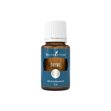 Ätherisches Öl Thymian von Young Living, freigestellt vor weissem Hintergrund