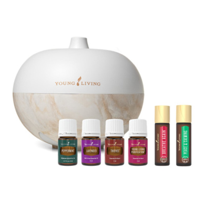 Diffusor-Set Aromaglobe von Young Living, freigestellt vor weißem Hintergrund