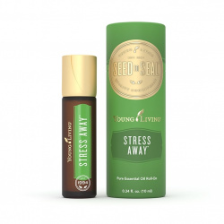 Ätherisches Öl StressAway Roll-On mit Verpackung von Young Living, freigestellt vor weissem Hintergrund