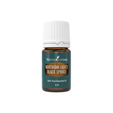 Ätherisches Öl Idaho Schwarzfichte von Young Living, 5ml Braunglasflasche mit Etikett, mit Tropfer, freigestellt auf Weiß