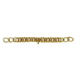 Doppelgliederige Kinnkette, schwarz brüniert, gold oder Edelstahl, Variante sgold, freigestellt auf weißem Hintergrund
