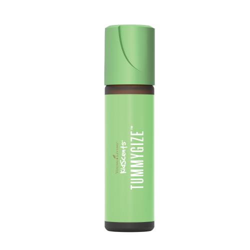 Ätherisches Premium Öl KidCare "TummyGize" von Young Living, 10ml Braunglasflasche mit Roll-On und Etikett, freigestellt