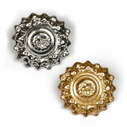 spanische Rosette für Stirnriemen Motiv: Sonner, Farbe gold oder silber, freigestellt