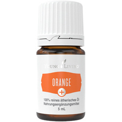Ätherisches Öl Orange Plus von Young Living, freigestellt vor weissem Hintergrund