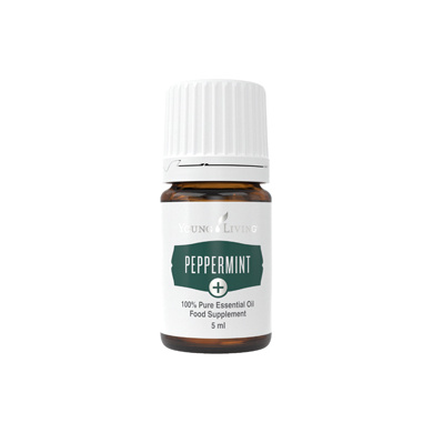 Ätherisches Öl Pfefferminze Plus von Young Living, freigestellt vor weissem Hintergrund