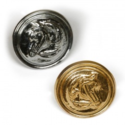 Rosette für Stirnriemen Motiv: Pferdekopf Farbe gold oder silber, freigestellt