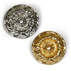 Rosette für Stirnriemen Motiv: Blume, Farbe gold oder silber, freigestellt