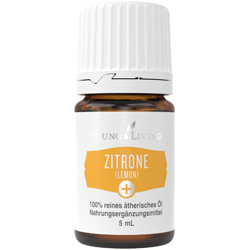 Ätherisches Öl Zitrone Plus von Young Living, freigestellt vor weissem Hintergrund