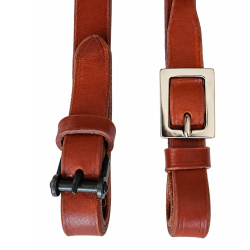 Spanische Zügel Vaquero und Lusitania braun 18mm, Länge 1,55m je Seite, bestes vegetabil gegerbtes Zaumleder, freigestellt