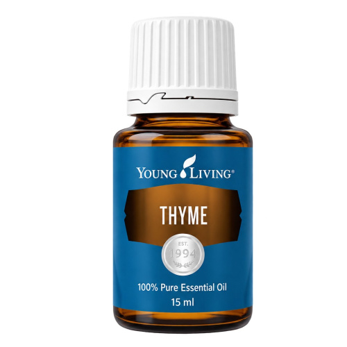 Ätherisches Öl Thymian von Young Living, freigestellt vor weissem Hintergrund