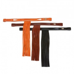spanisches Fransenstirnband/Stirnriemen mit Fransen, Farben: schwarz, braun, natur, handgenäht, freigestellt